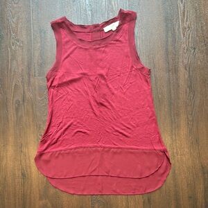 Loft Sleeveless Burgundy Top